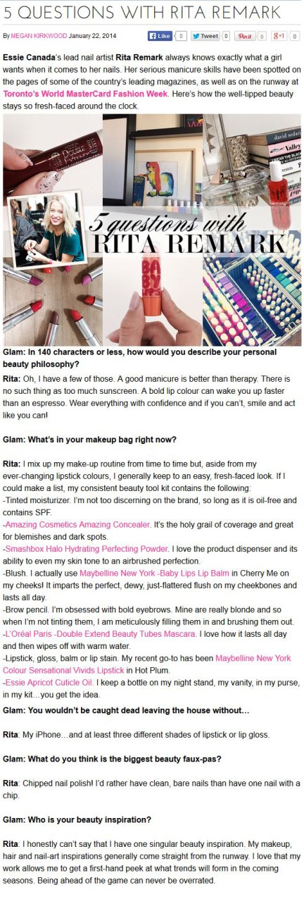 Glam Canada Jan 22 Rita Remark